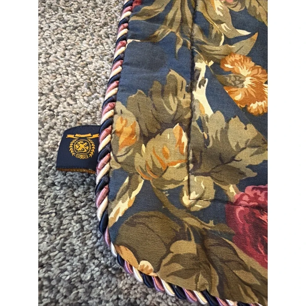 Set Of 2 Vtg Tommy Hilfiger Oversized Shams Navy Rose Floral 38